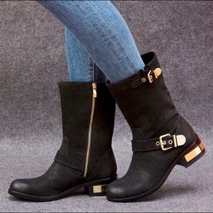 Vince Camuto Winchell – Moto Boots Black